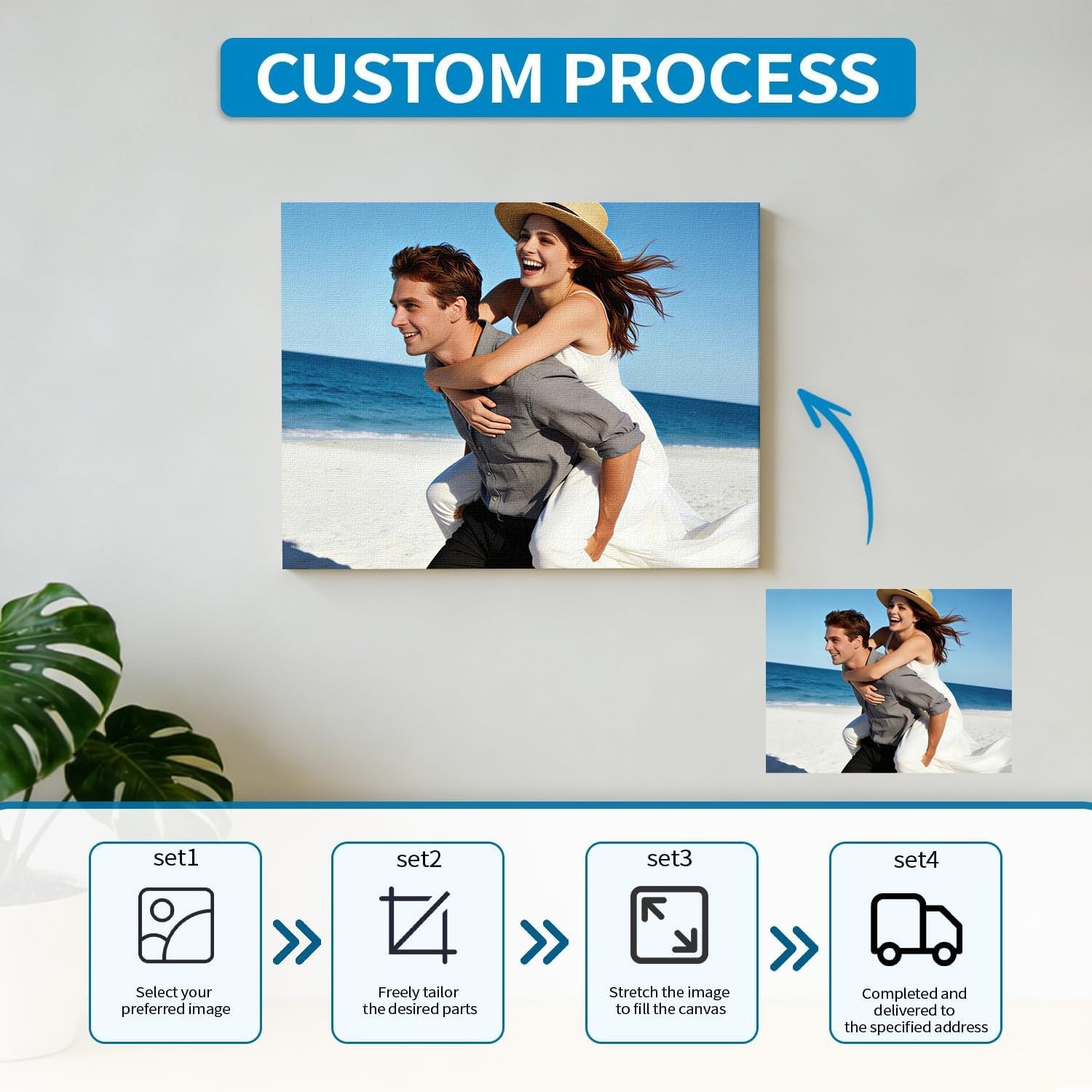 Personalised Canvas Photo Print 20x30cm Custom Gift Wall Art