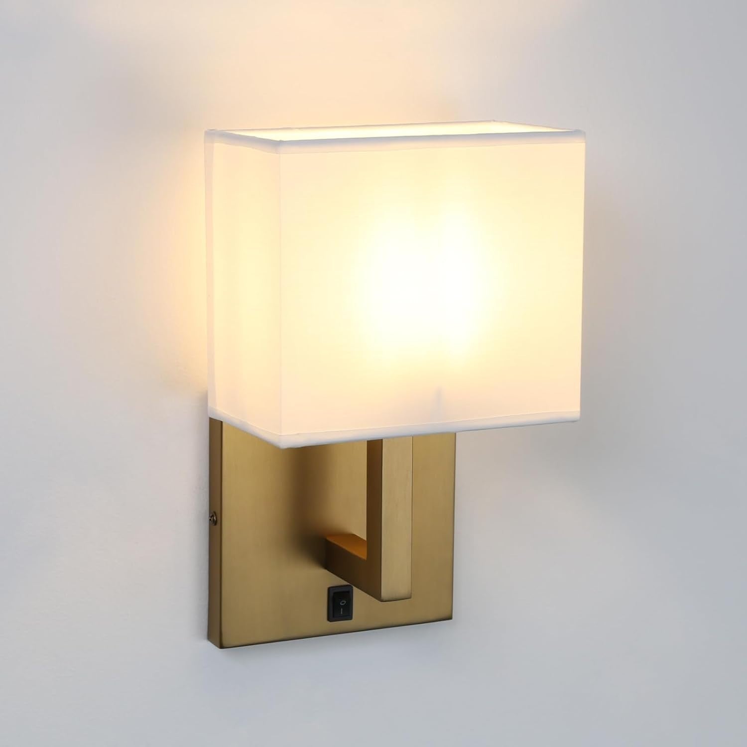 Modern Wall Light Set Linen Shade Vintage Look Warm Glow Indoor Rooms