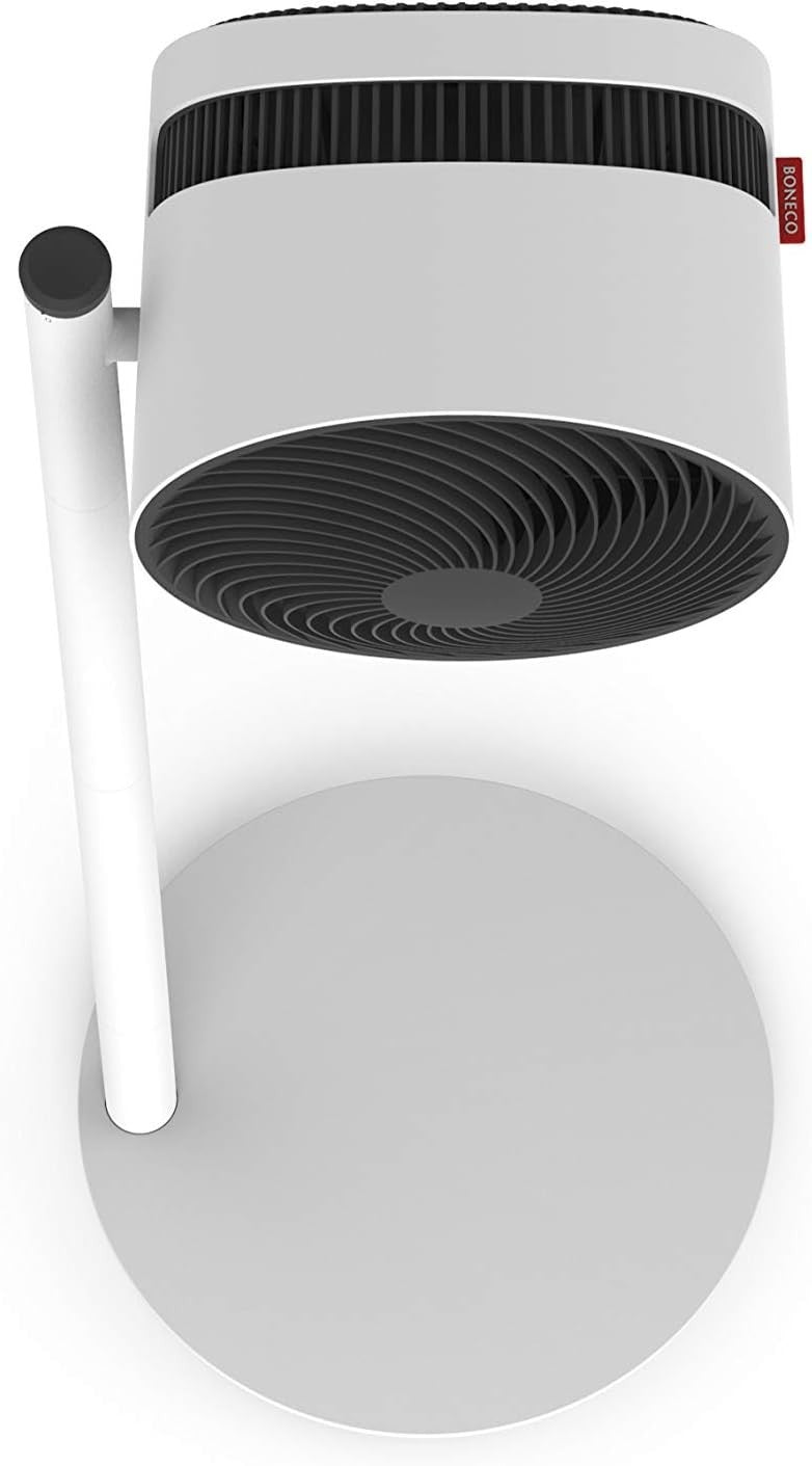 Modern 4-Speed Adjustable Pedestal Air Circulator Fan Quiet Cooling White 121cm