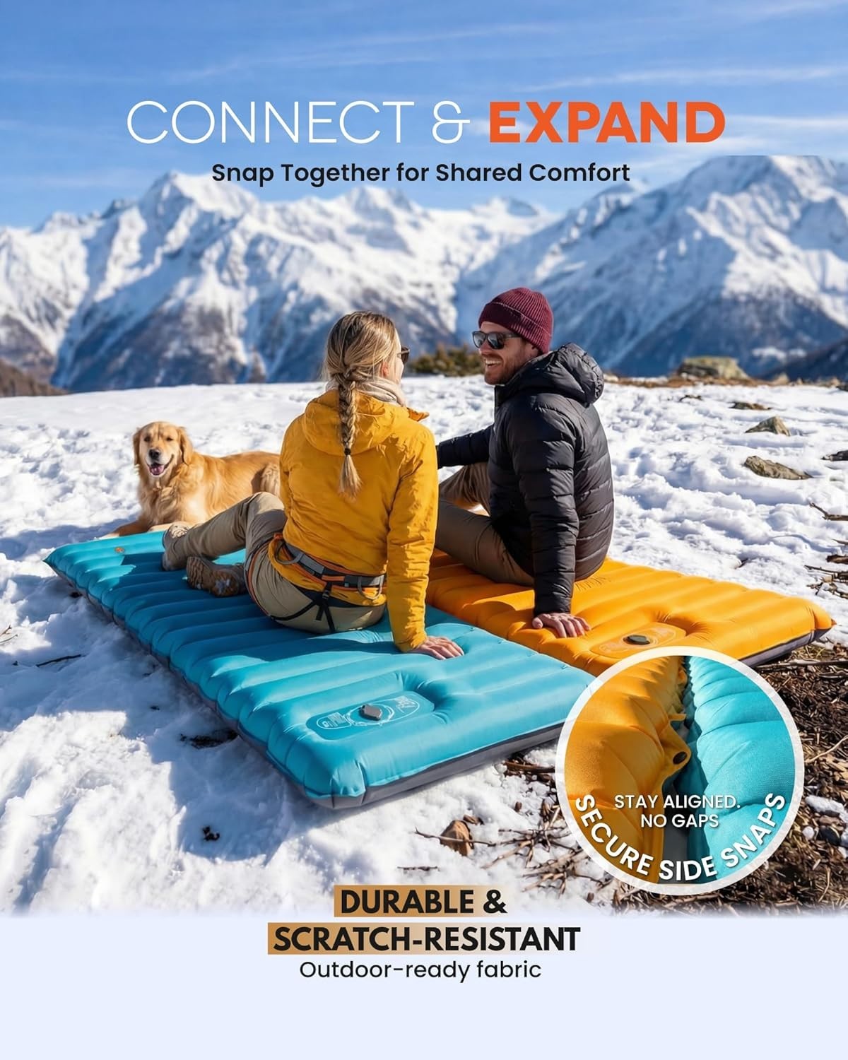 Extra Thick Inflatable Camping Sleeping Pad – Built-In Pump, Portable