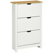 White Slim Shoe Cabinet 3 Drawer Storage Unit Narrow Hallway Organiser