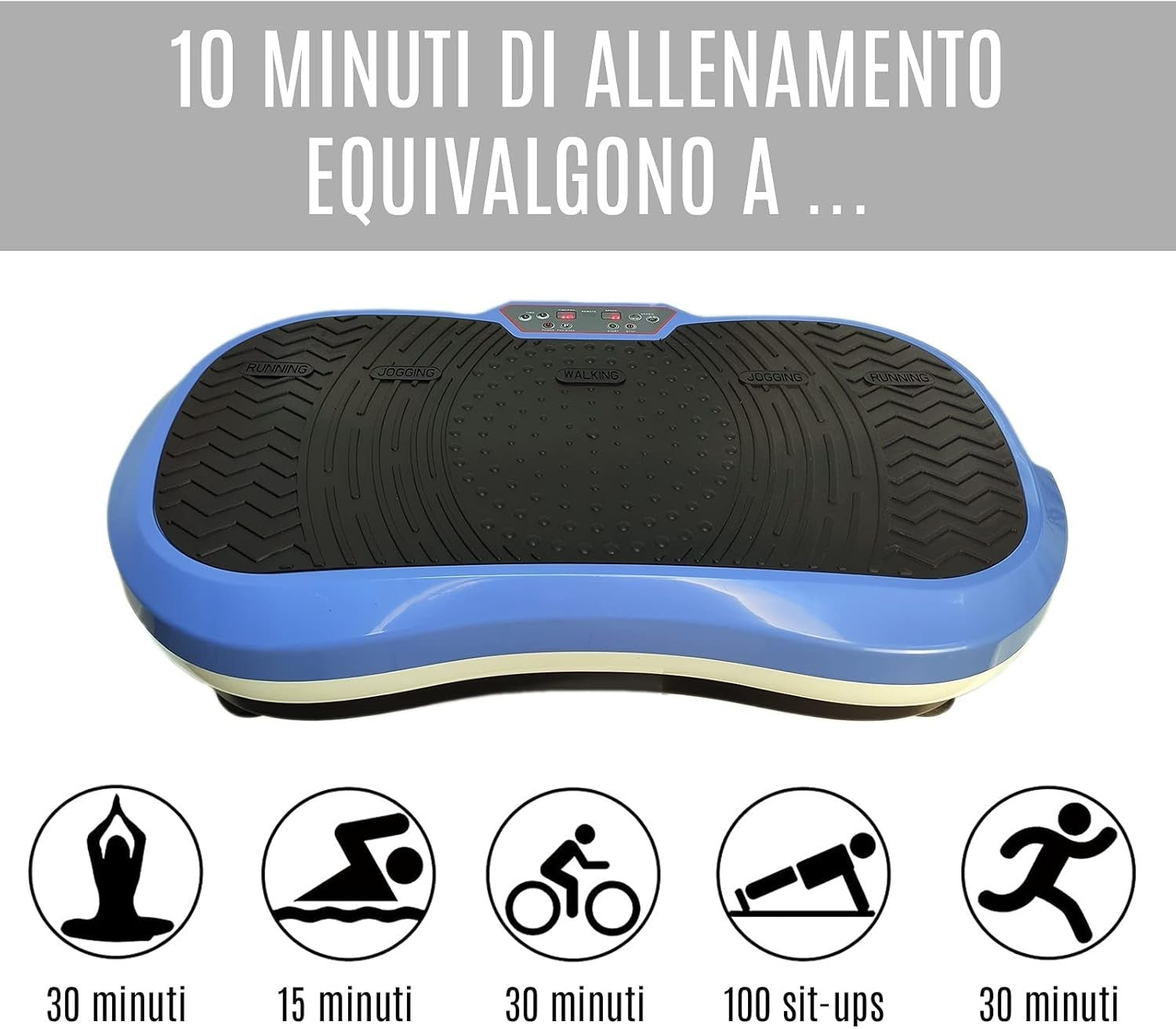 LCD Vibration Fitness Platform 9 Programs 99 Speeds Remote Bands