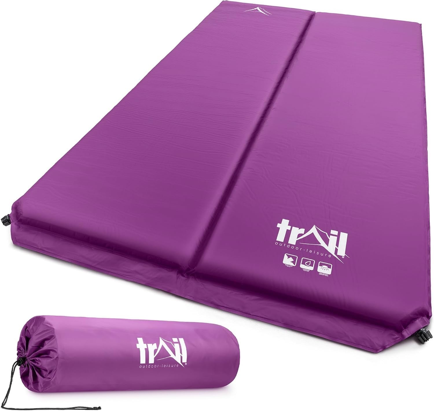 Double Self-Inflating Camping Mat – Thick 5cm Outdoor Sleeping Mattress
