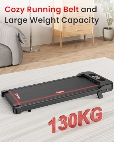 Under Desk Walking Treadmill 7% Incline Foldable Home Office Gym 1-8KM/H