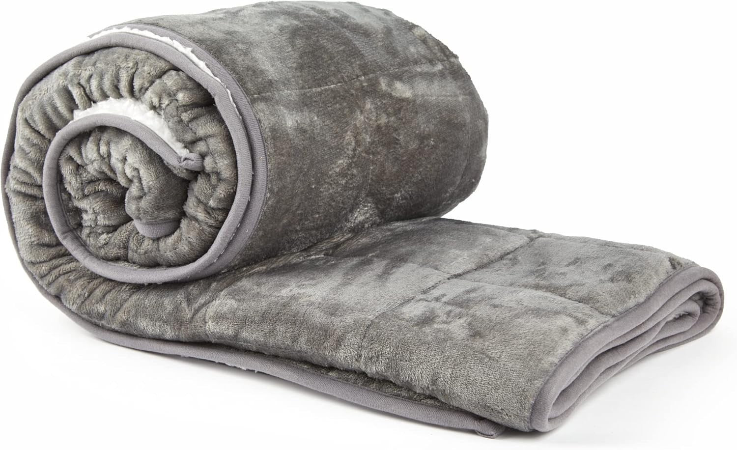 7kg Weighted Sherpa Blanket Grey 120x180cm for Twin/Full Bed Relaxation