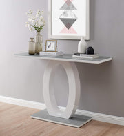 120cm Grey White Console Table – High Gloss Glass Top Modern Hallway Unit