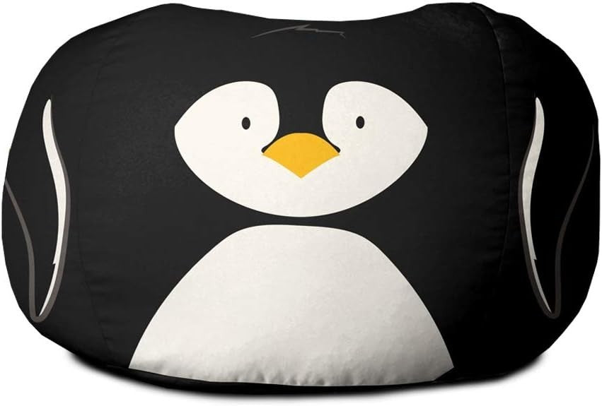 Kids Penguin Bean Bag Chair - Washable, Safe, Comfy Seat for Bedroom