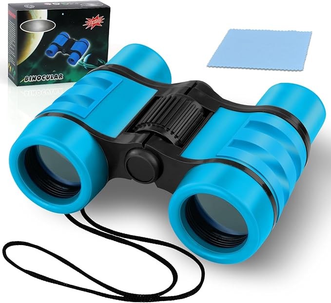 Kids 4x30 Blue Shockproof Binoculars | Outdoor Learning Toy Ages 3–12