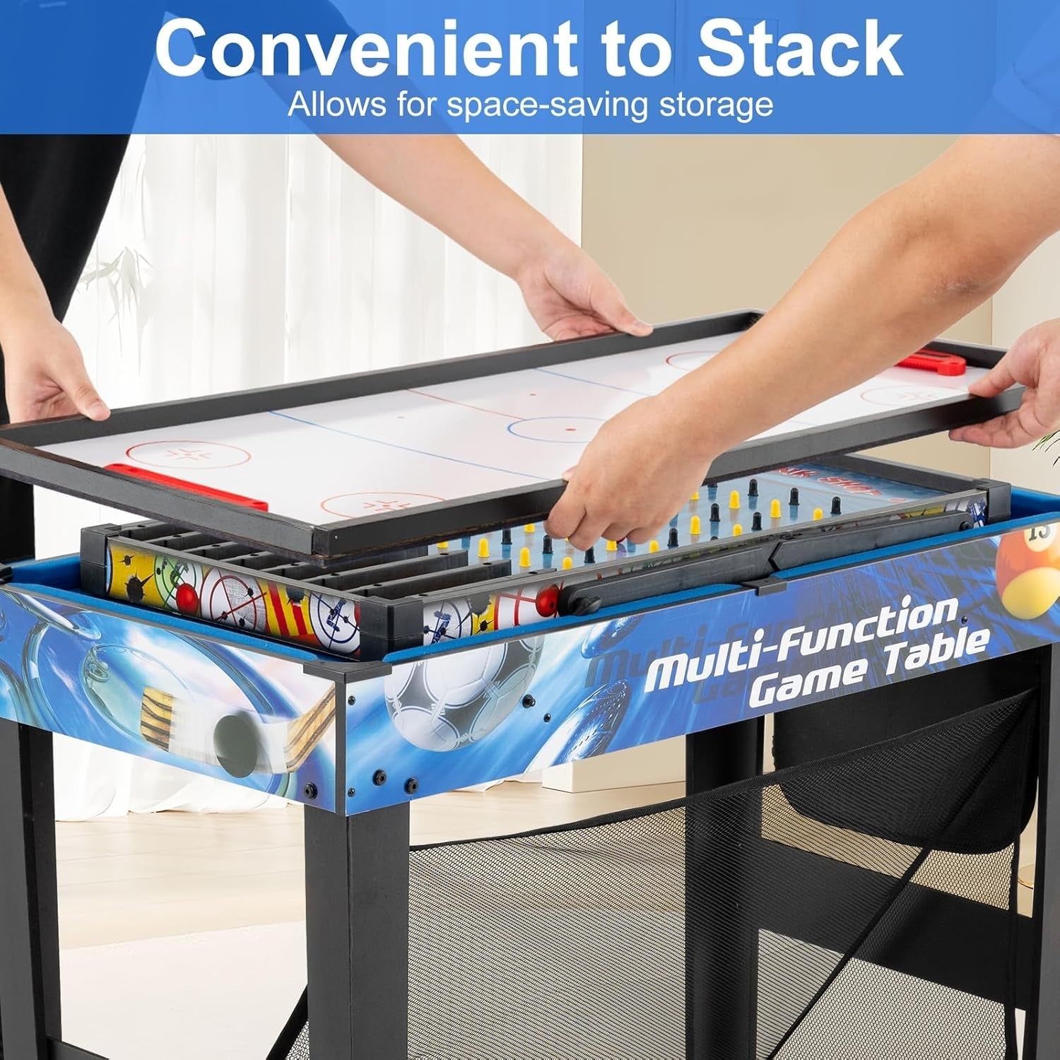 10 in 1 Multi Game Table Air Hockey Pool Ping Pong Basketball Set