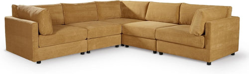 Large Modular 5-Seater L Shaped Corner Sofa Jumbo Cord Fabric Removable Covers