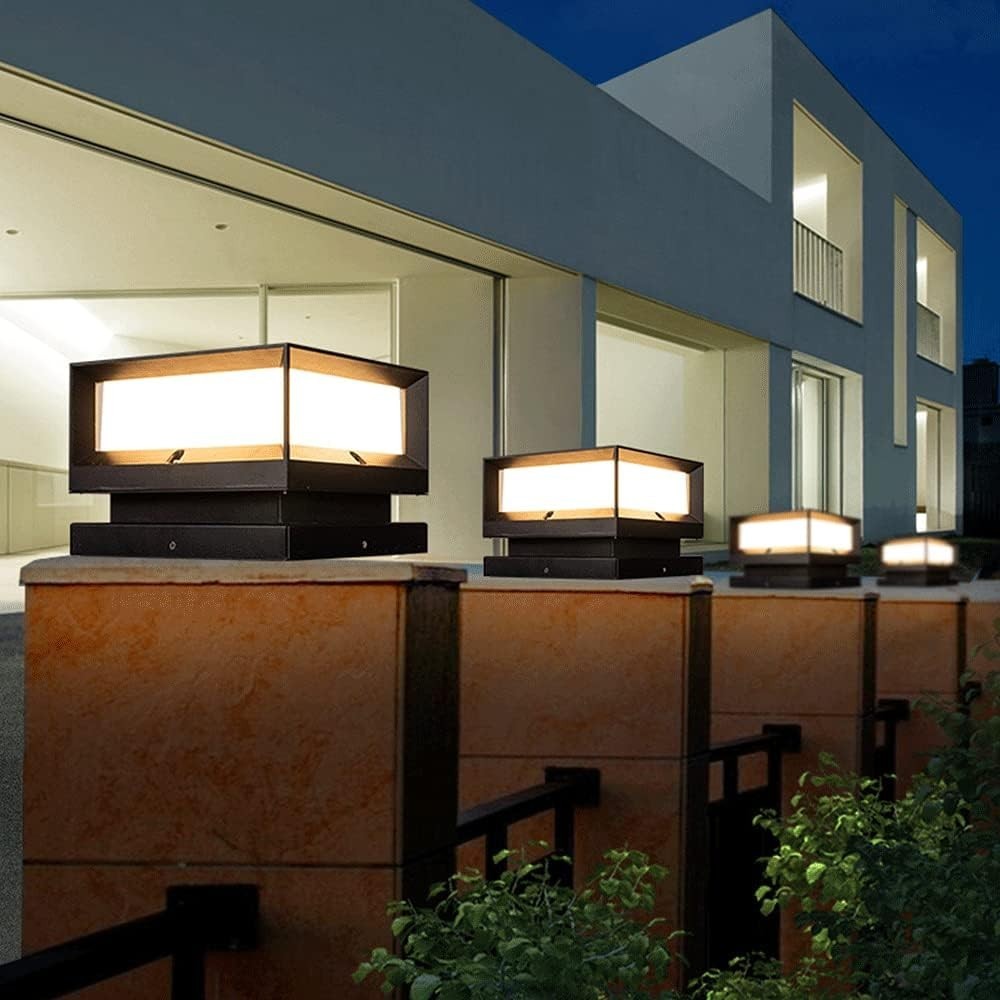 YGZPALH 9.8" Waterproof Garden Pillar Lamp E26 Patio Driveway Light