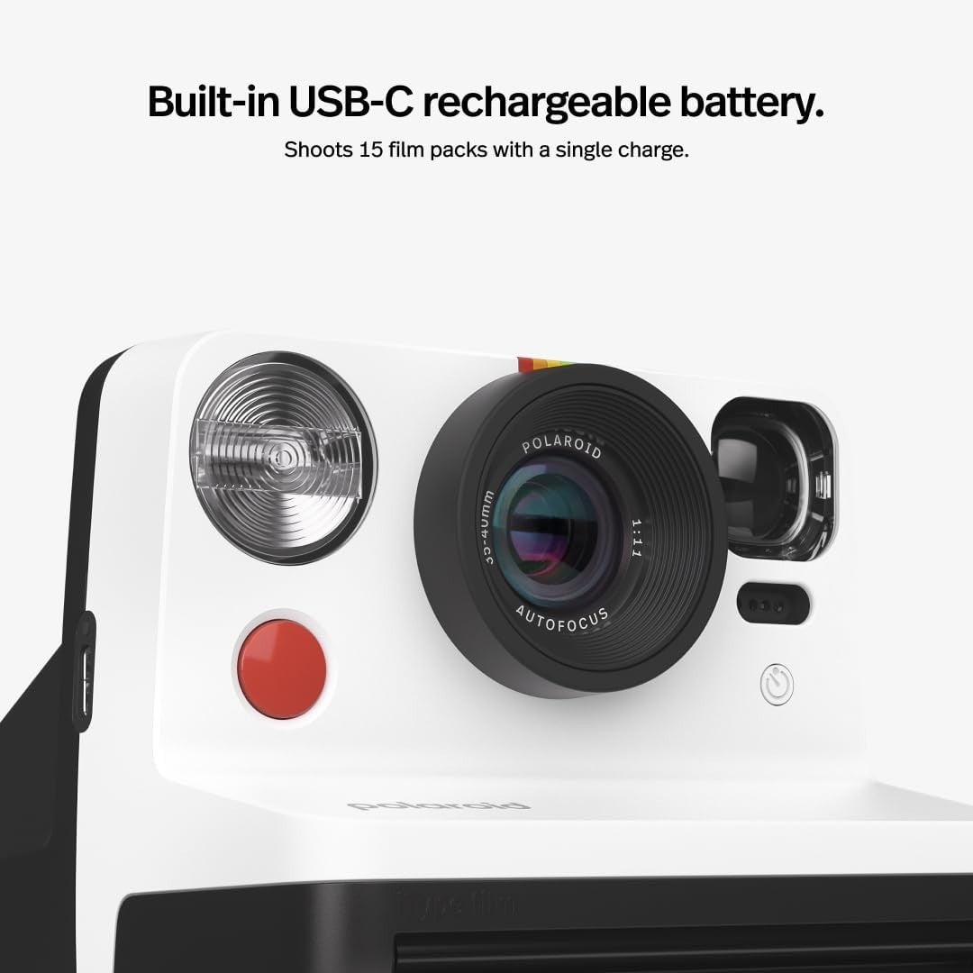 Instant Camera Red USB-C Rechargeable Double Exposure Photo Camera