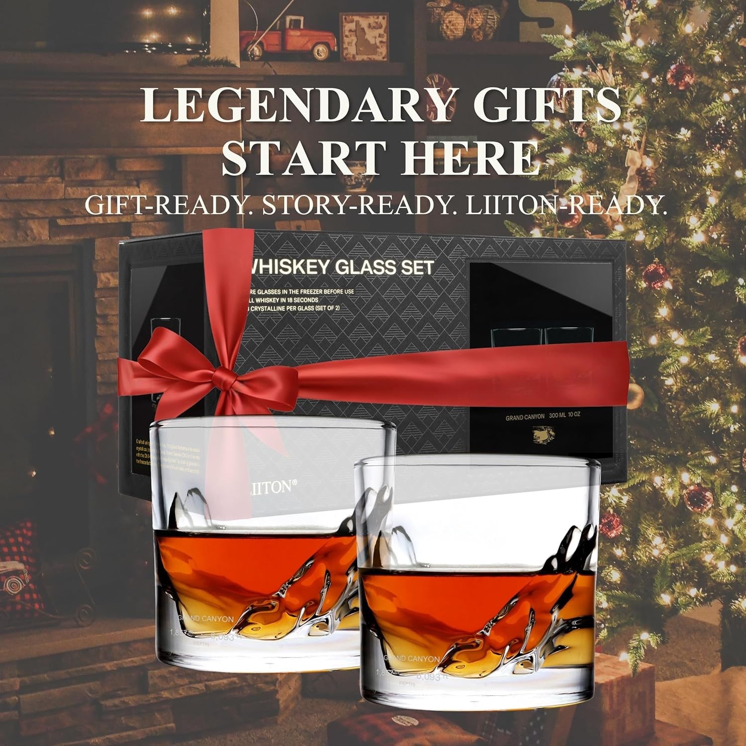 Canyon Whiskey Glasses Set of 2 – Heavy Old Fashioned 300ml Chill Rocks