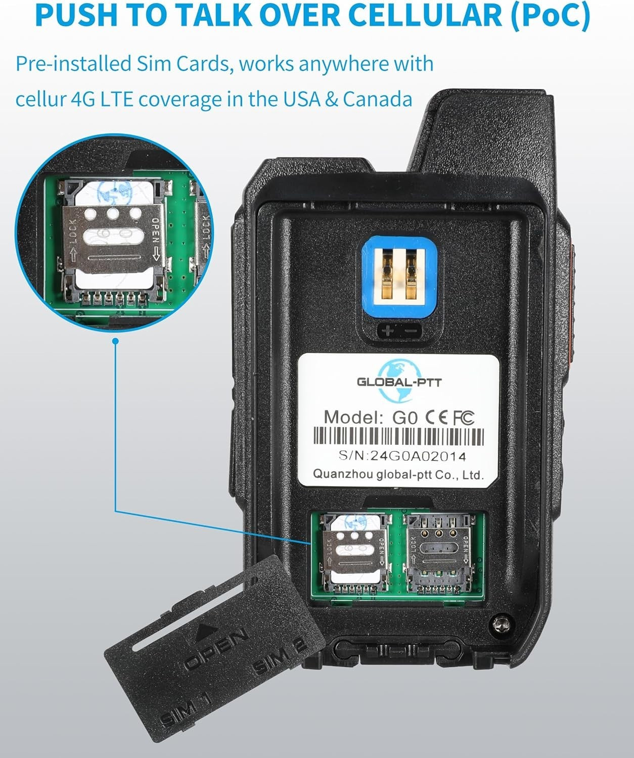 4G LTE Walkie Talkies 2 Pack PoC Push To Talk Unlimited Range Radio