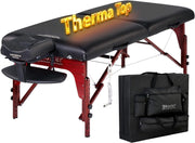 79cm Heated Portable Massage Table Memory Foam Spa Bed Adjustable Folding Couch