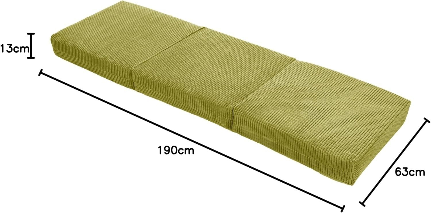 Z Bed Chair Futon Mattress Lime Fold Out Single Sofa Bed Footstool Seat