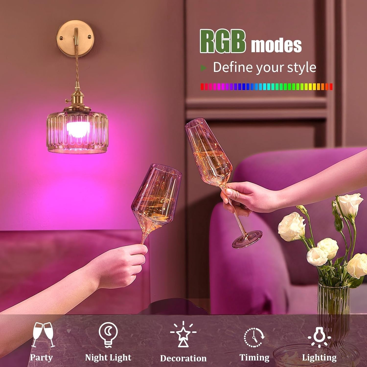 Rechargeable Wall Lights Set of 2 Indoor Sconces, Dimmable Corded Lamp
