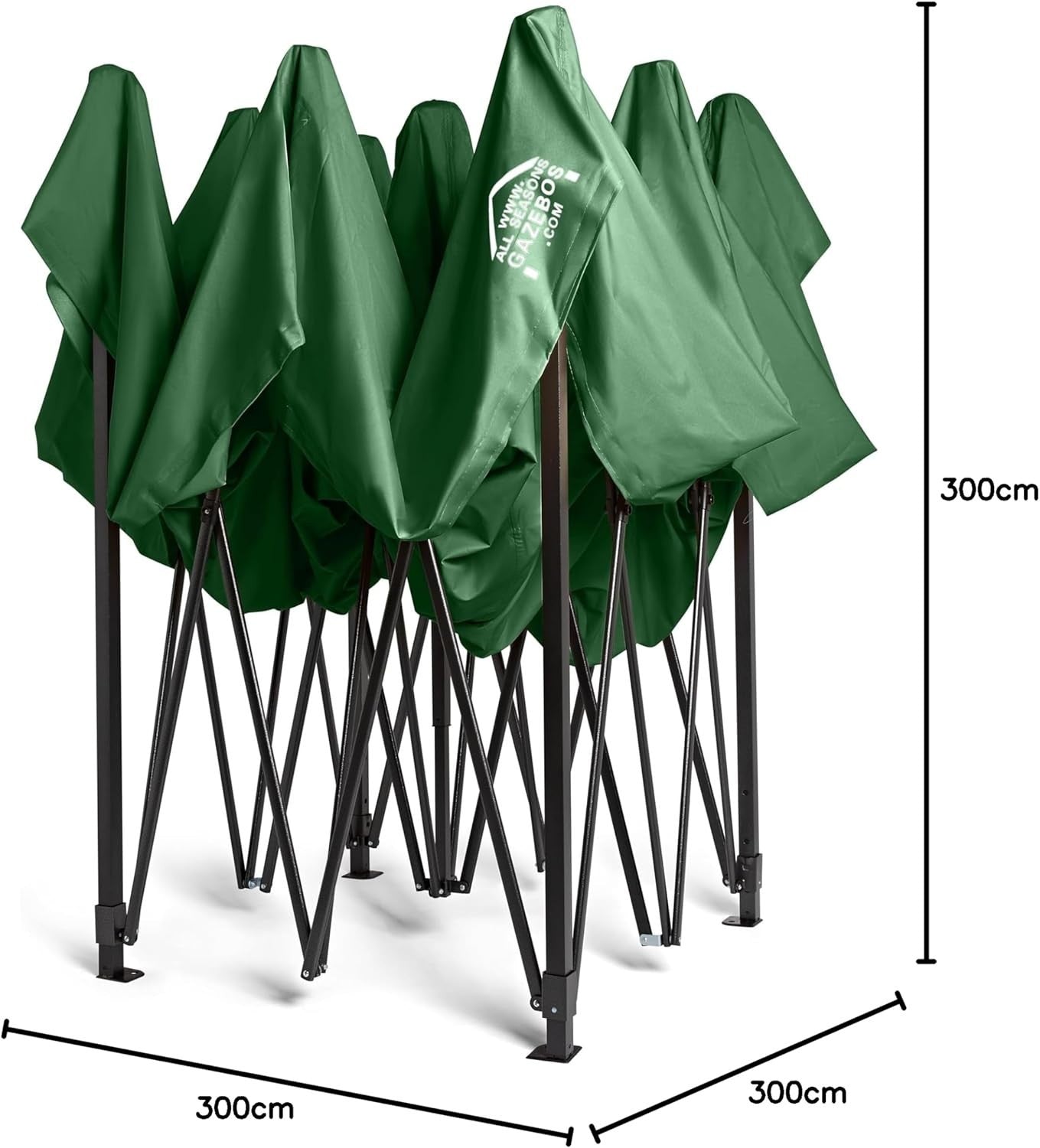 All Seasons 3x3M Pop Up Gazebo, Outdoor Canopy with Wheeled Bag