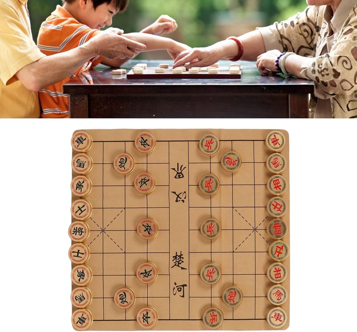 Luxury Xiangqi Chinese Chess Set Aluminum Pieces Travel Case