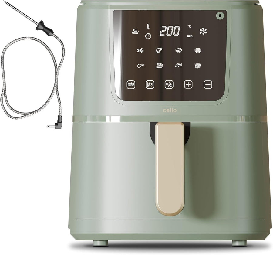 4L Green Digital Air Fryer 1400W | ProChef Thermometer | 8 Presets | Compact