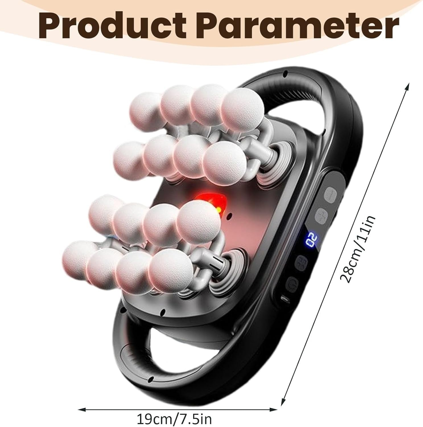 Deep Tissue Back Massager 16 Head 30 Intensity Muscle Pain Relief Tool