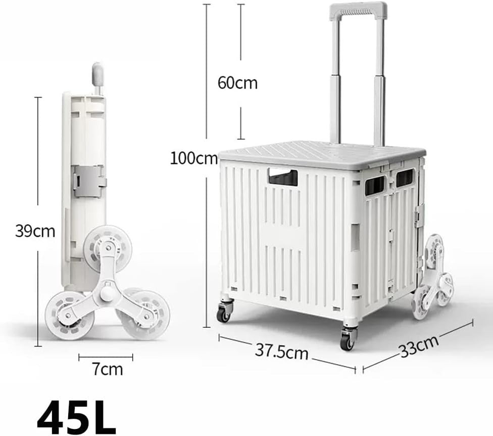 Foldable 8-Wheel Shopping Cart Lightweight Stair Climber Portable Utility