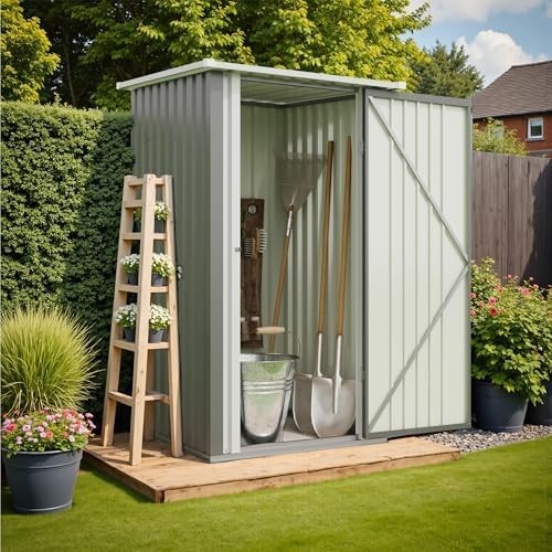 Metal Garden Storage Shed 3x3ft Waterproof Outdoor Tool Shed with Lockable Door