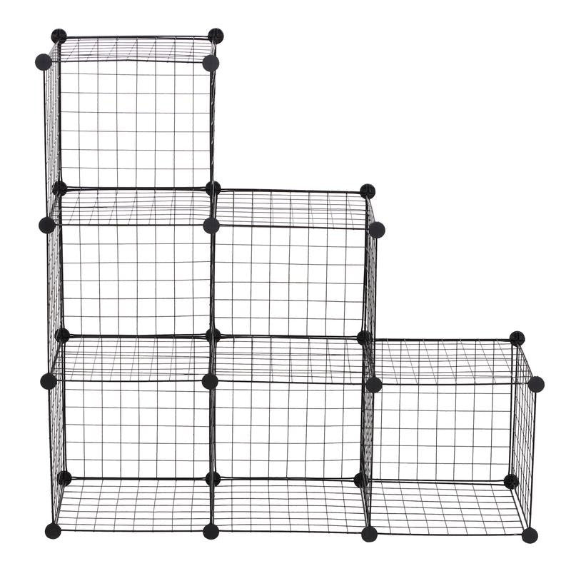 Modular 6-Cube Wire Storage Rack – Adjustable DIY Display Shelves