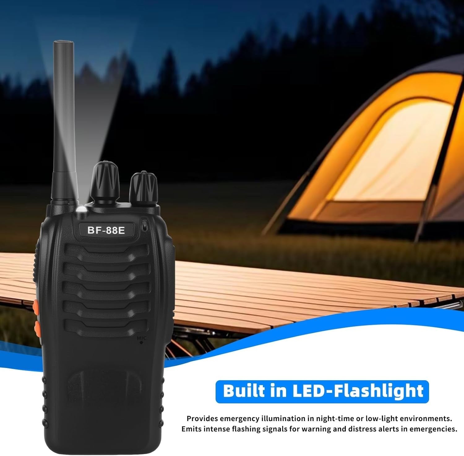 Long Range Walkie Talkies 16CH Rechargeable VOX w Earpieces 2 Pack