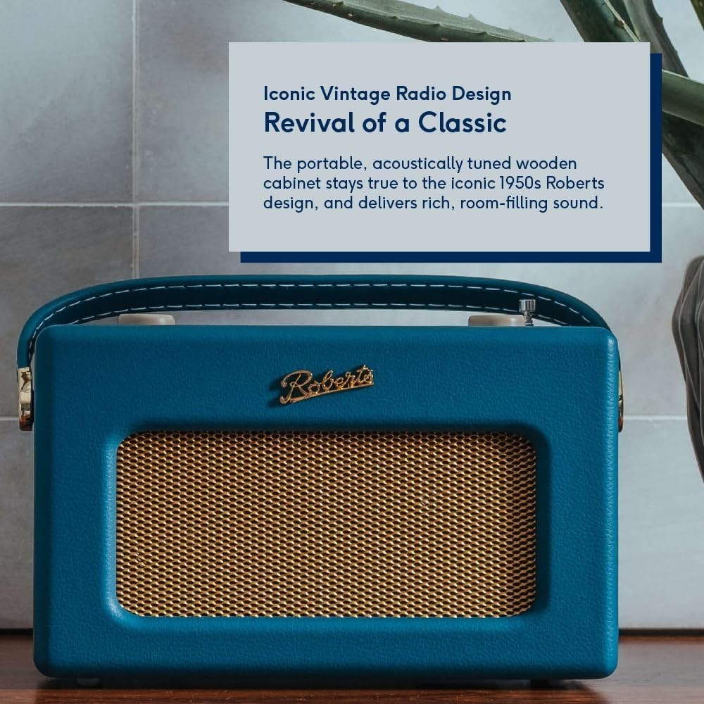Portable FM/DAB/DAB+ Internet Radio with Bluetooth & Wi-Fi Teal Blue