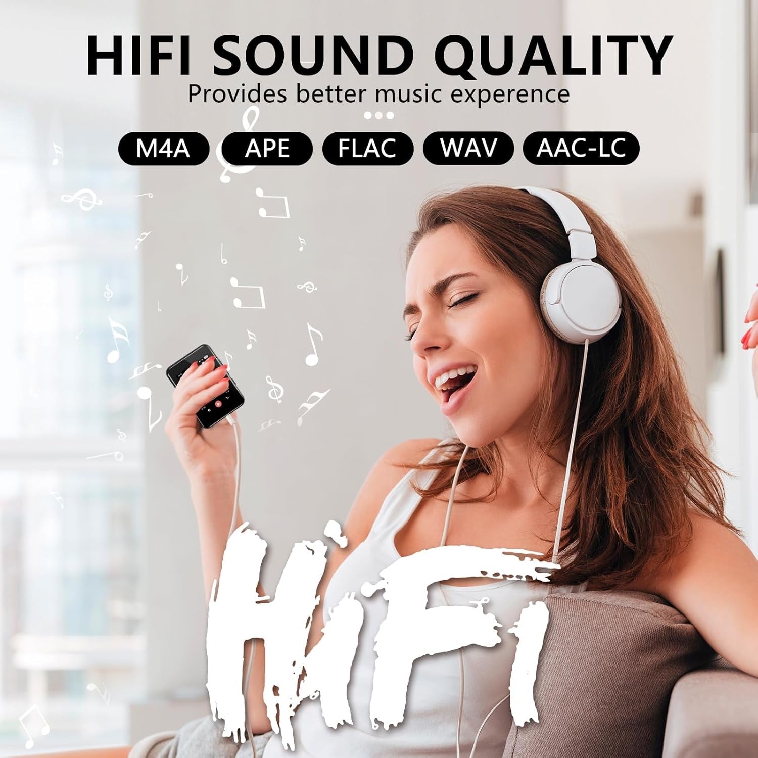 72GB MP3 Player Bluetooth 5.2 2.5" Touch Screen FM Speaker