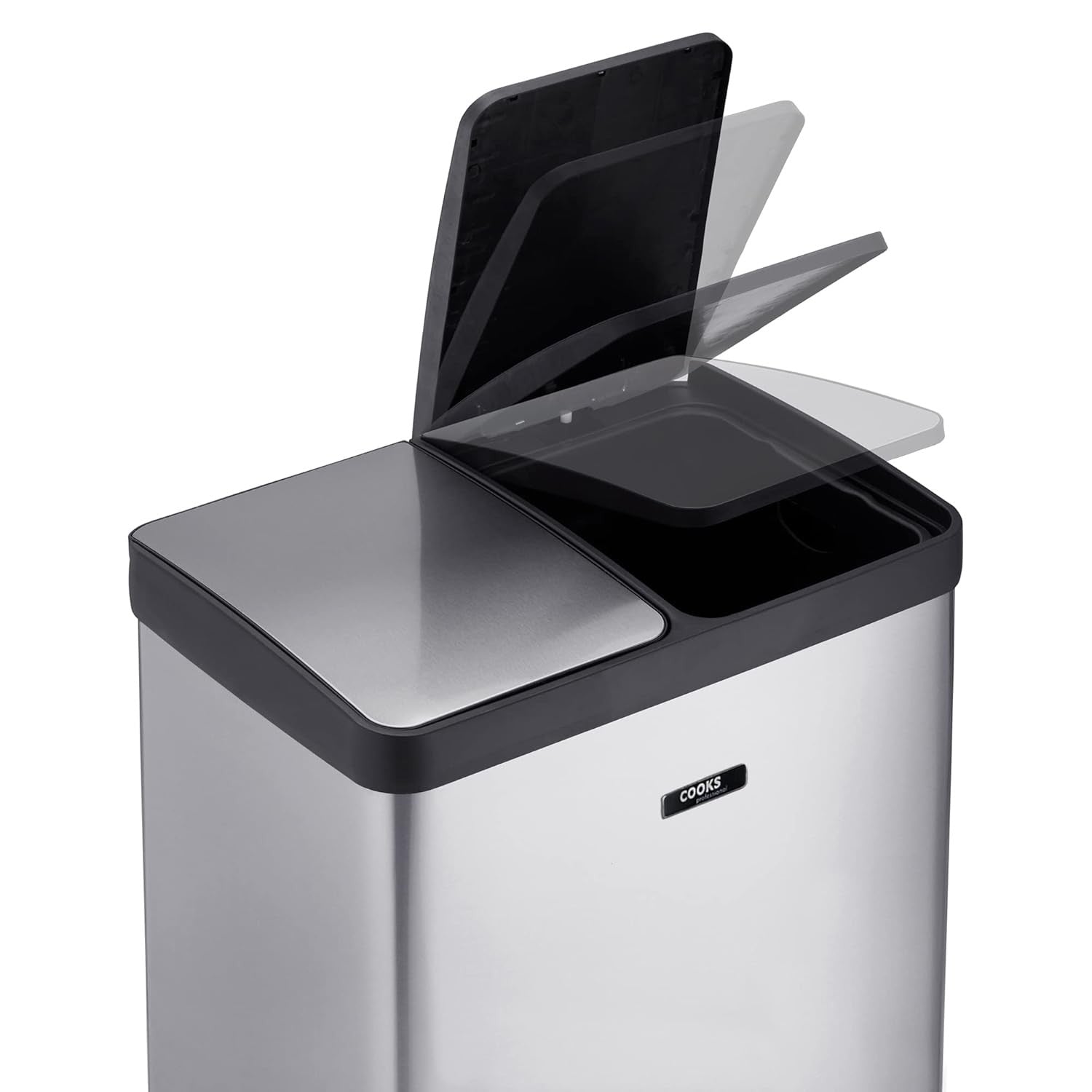 60L Dual Pedal Recycling Bin 2x30L Stainless Steel Soft Close