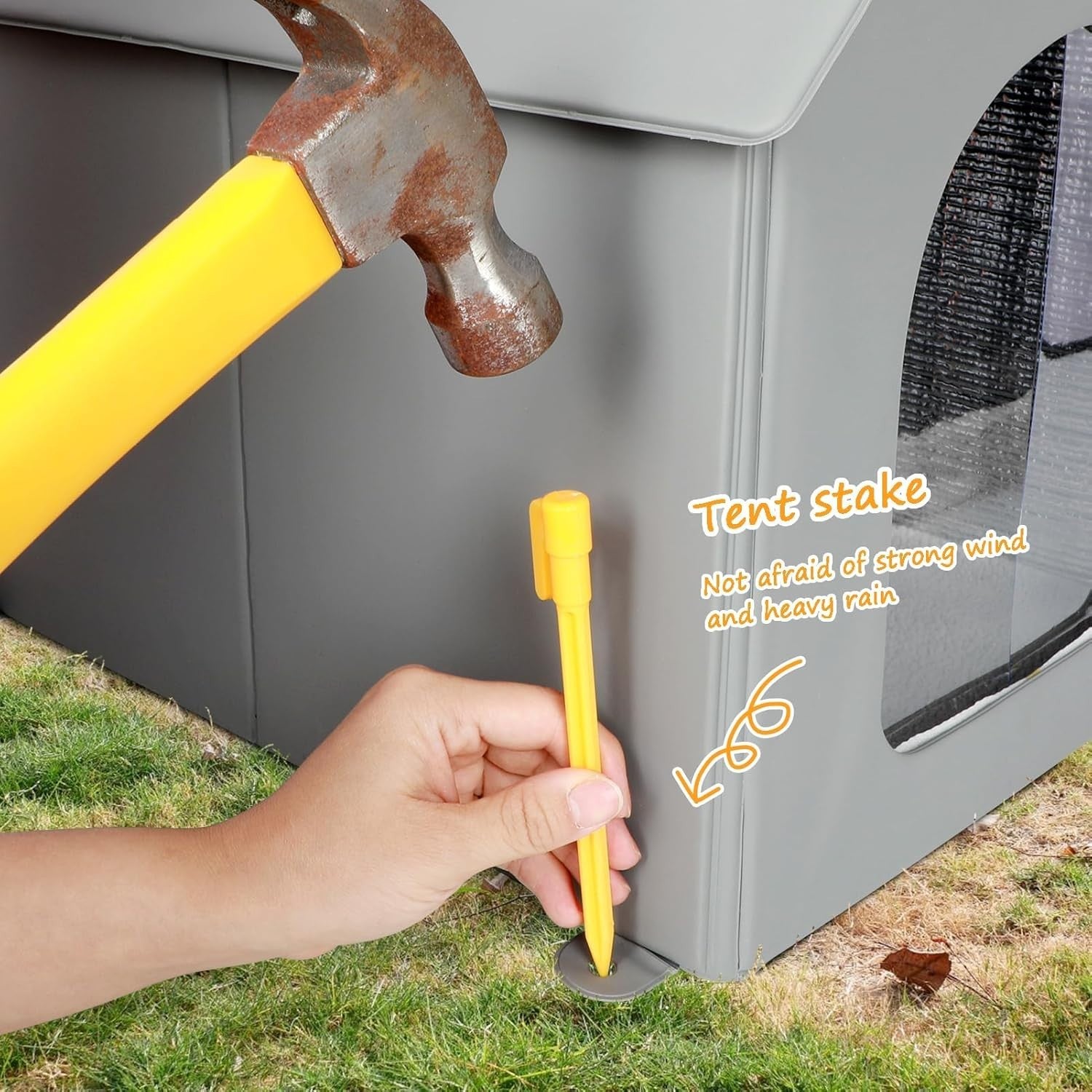 Outdoor Insulated Cat House Waterproof Feral Shelter with Removable Mat Grey