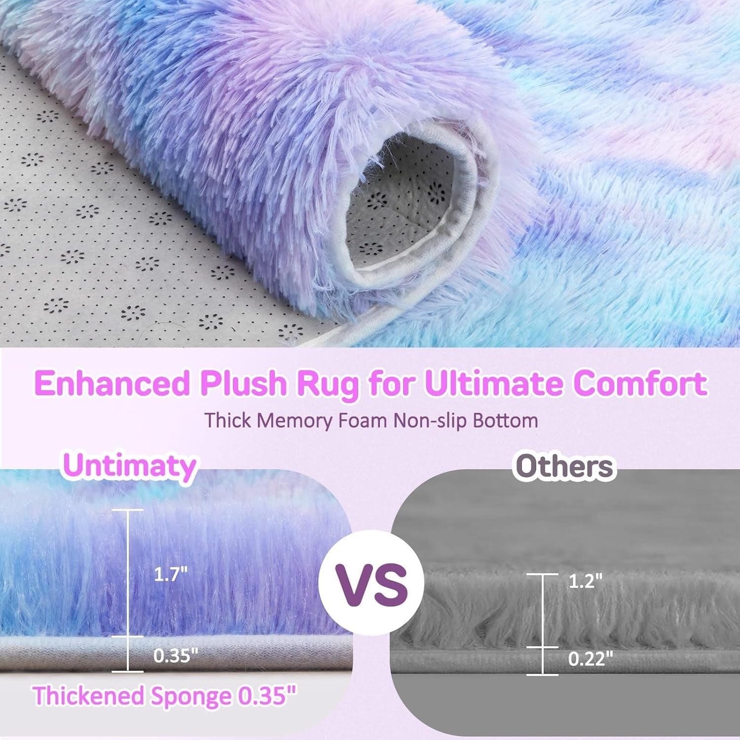Shaggy Area Rug 160x230cm Plush Soft High Pile Carpet Kids Living Room Bedroom