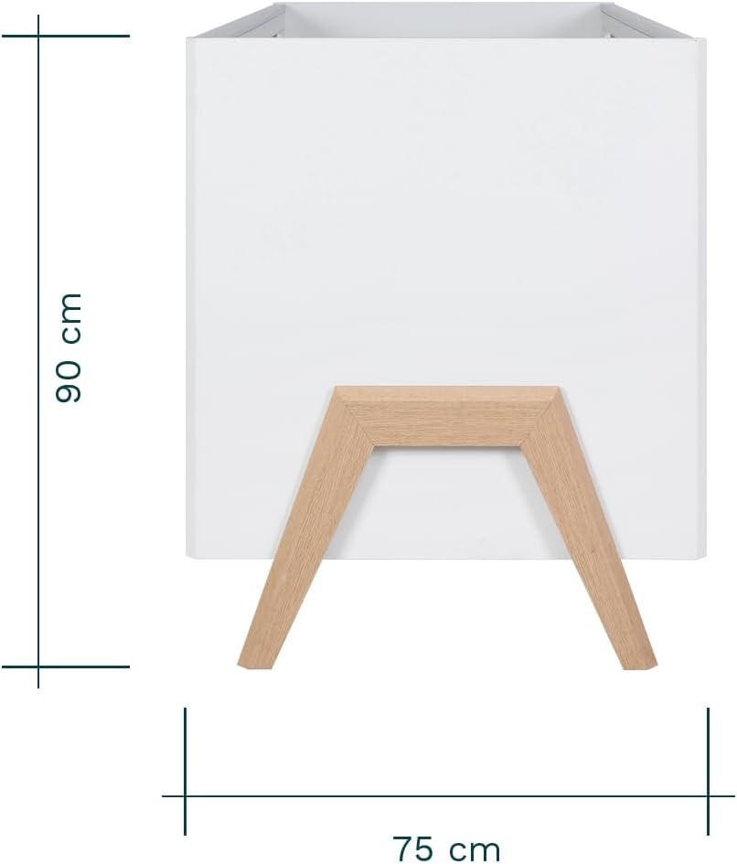 3in1 Baby Cot Bed Convertible Toddler Day Bed Adjustable Height Oak White 140x70