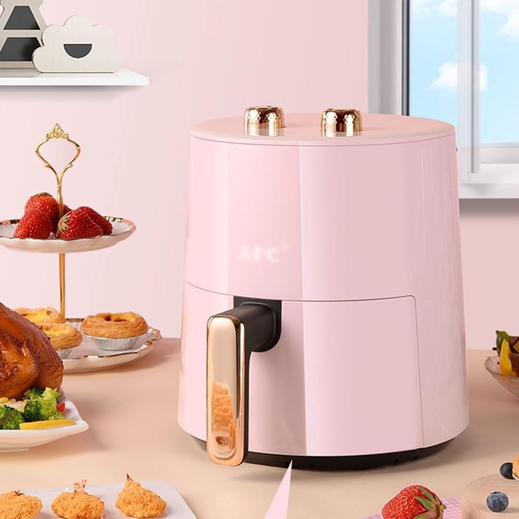 3.7L Air Fryer Oil Free Smart Multi Cooker Double Knob Pink
