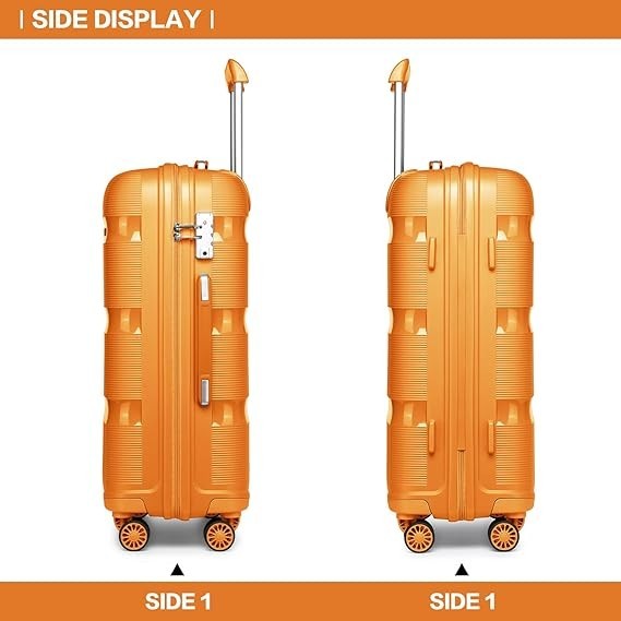 24 Inch PP Hard Shell Carry On Suitcase 4 Spinner Wheels TSA Lock