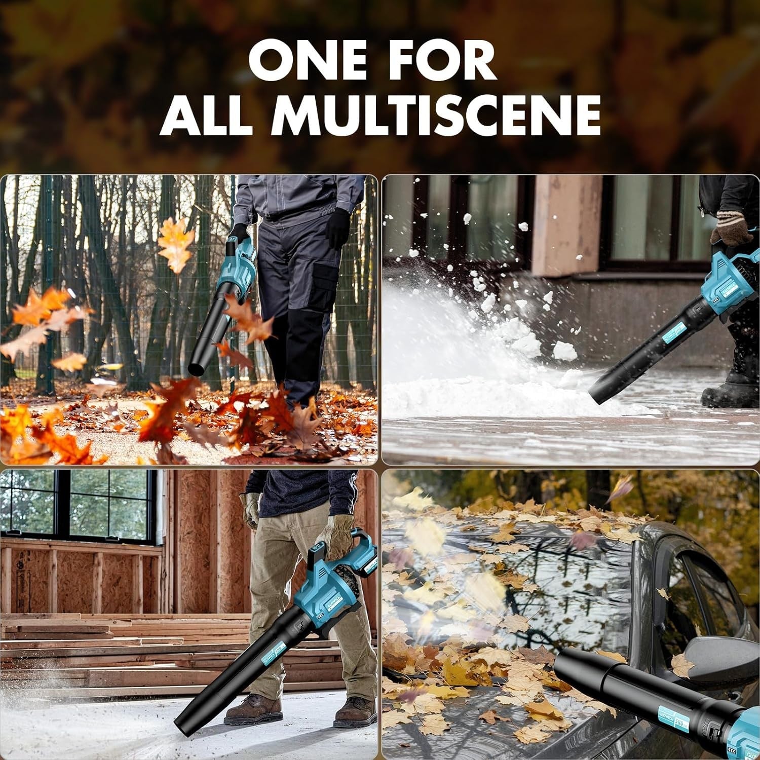 Cordless Leaf Blower 8000mAh Turbo Boost 3 Speed Lightweight Garden Cleaner