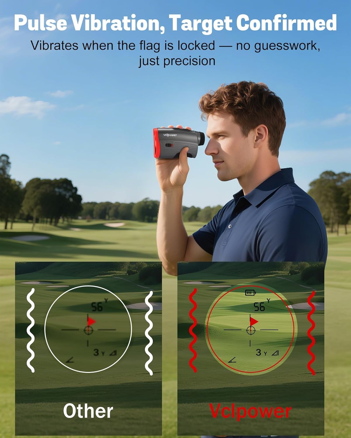 Golf Range 1200 Yards Slope Flag Lock Vibration Rechargeable