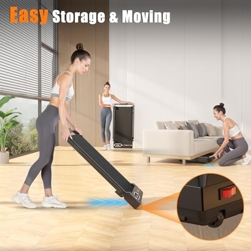 Foldable 7% Incline Walking Pad Treadmill 1-8KM/H Under Desk Home Gym