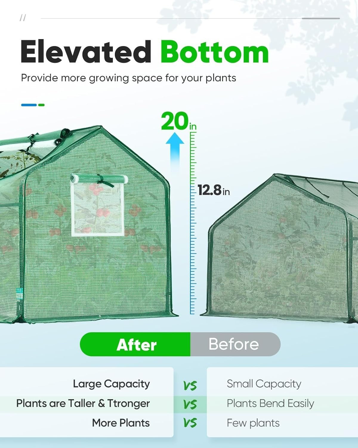 Portable Mini Greenhouse 241x91x91cm PE Cover with Mesh Windows & Zipper Door