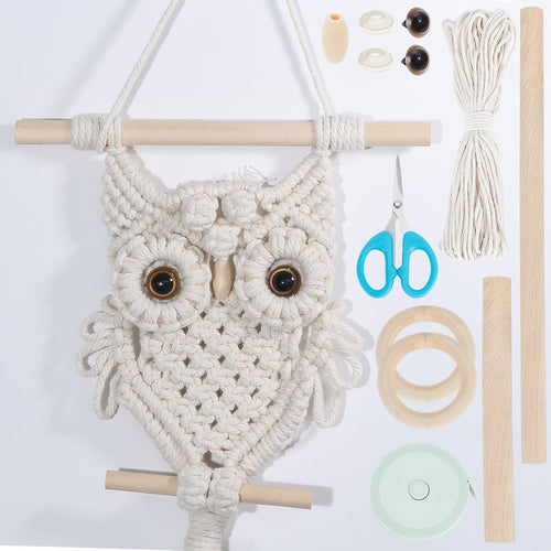 DIY Owl Macrame Wall Hanging Kit Handmade Boho Home Decor