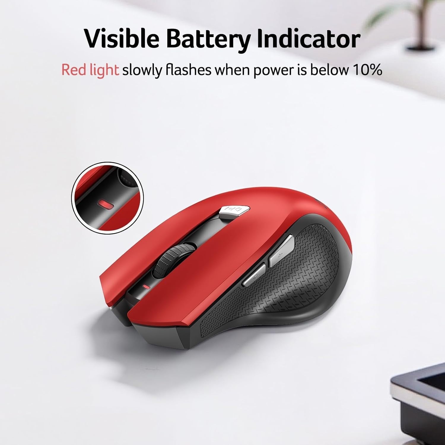 Silent Wireless Ergonomic Mouse 2.4GHz Adjustable DPI 6 Button Office Use