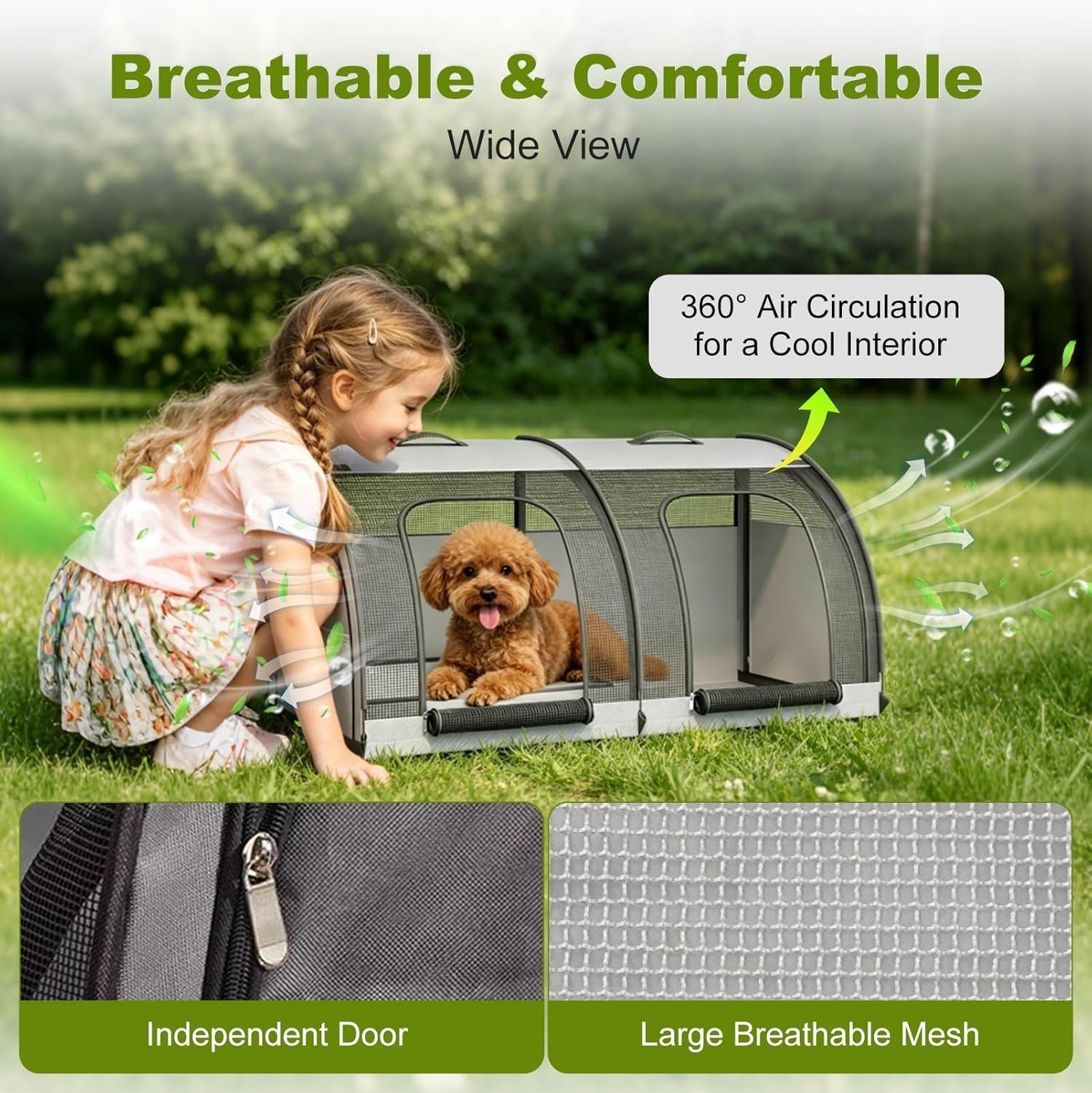 Foldable Dog Crate Carrier 100cm Pet Travel Car Seat Dual Door Bag