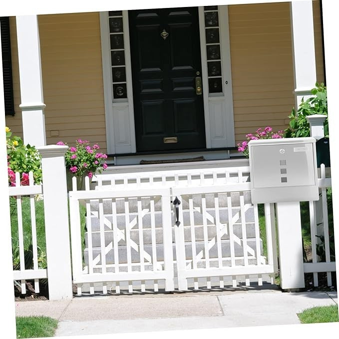 Lockable Stainless Steel Wall Mailbox Silver | Outdoor Post Box 32x30x8.5cm