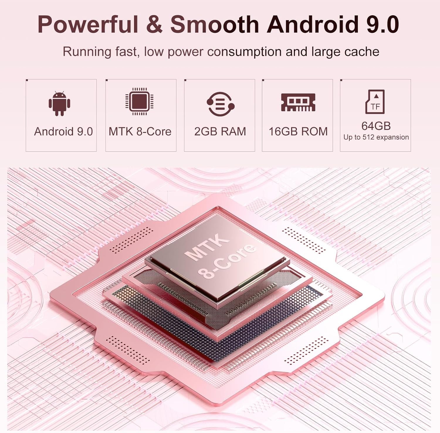 80GB MP3 Player Bluetooth WiFi 4" IPS Touchscreen FM Pink