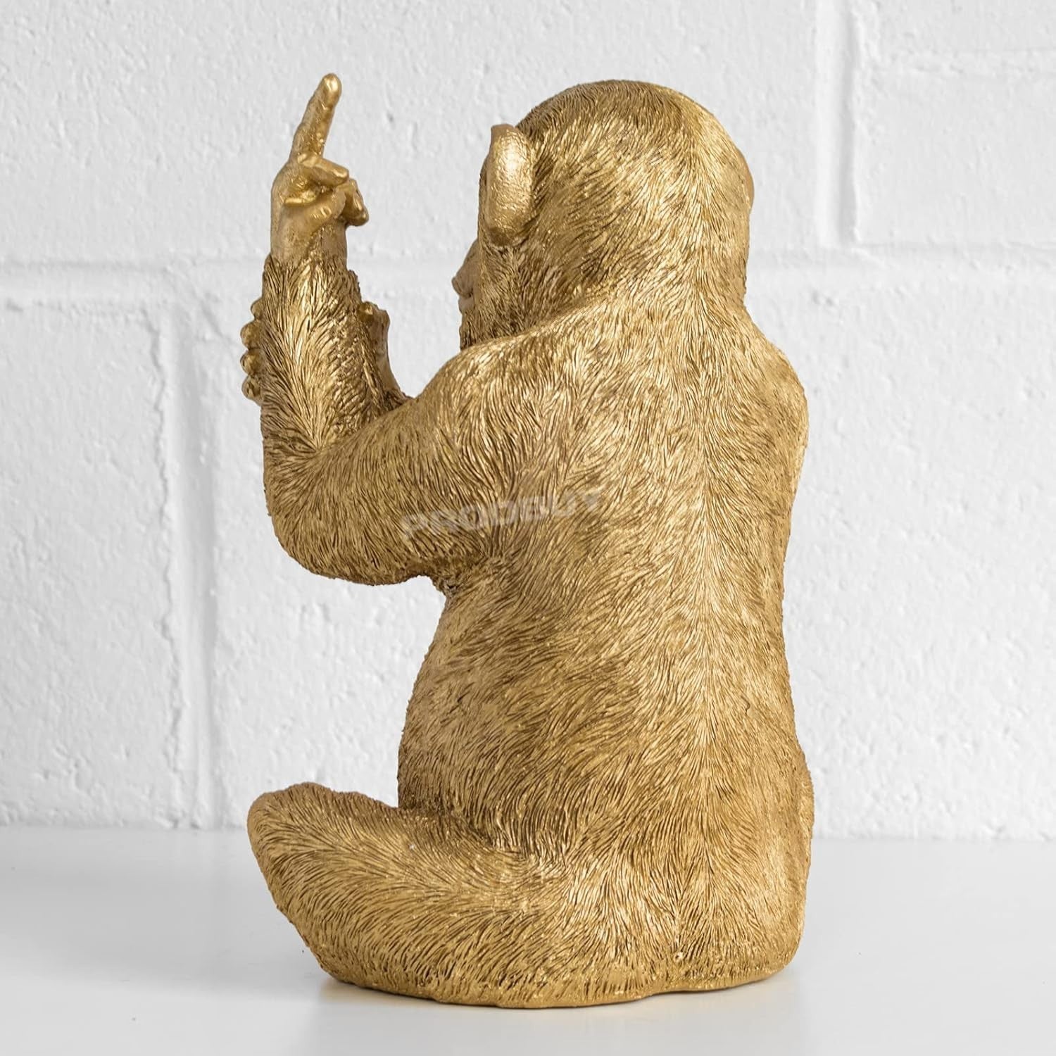 Large Gold Rude Monkey Ornament Resin Statue Funny Home Decor Figurine 30.5cm