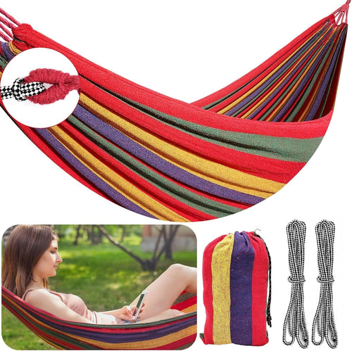 Portable Cotton Camping Hammock 190x100 cm - Durable, Comfortable & Lightweight