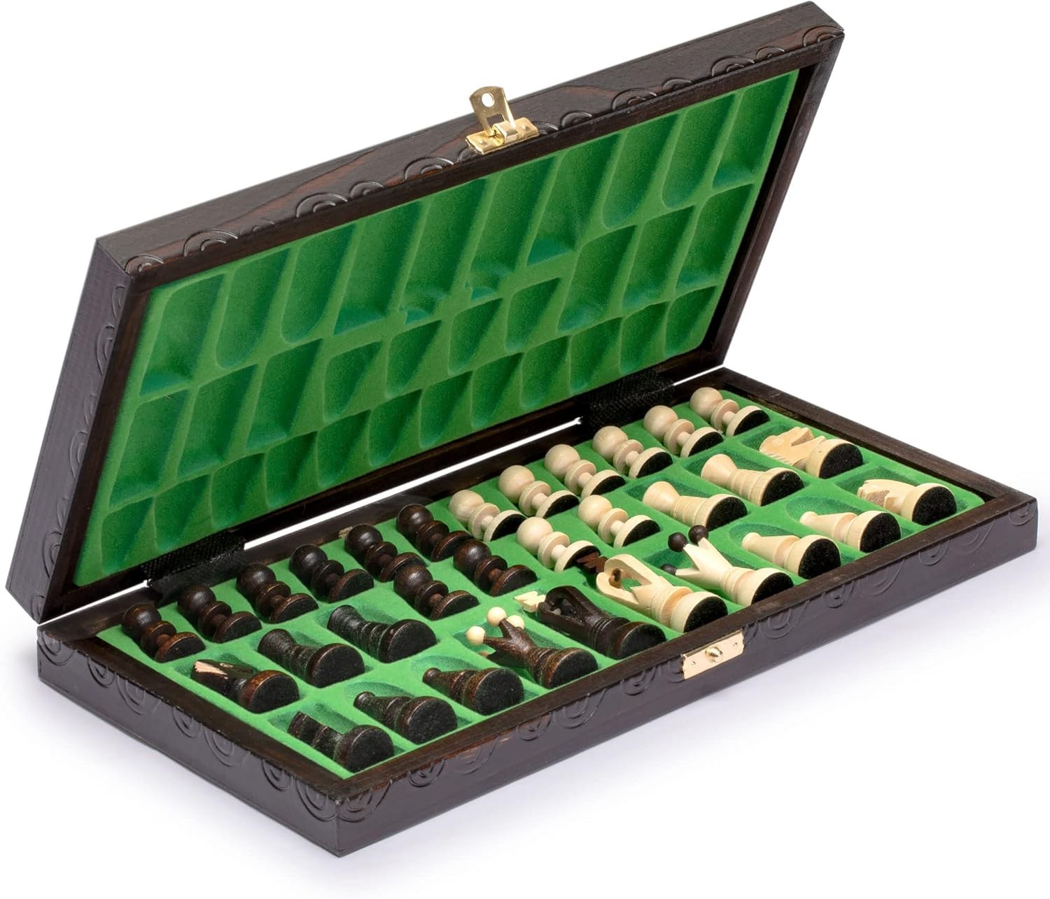 Luxury Wooden Chess Set 35cm Continental Board Handcrafted Pieces Gift Set