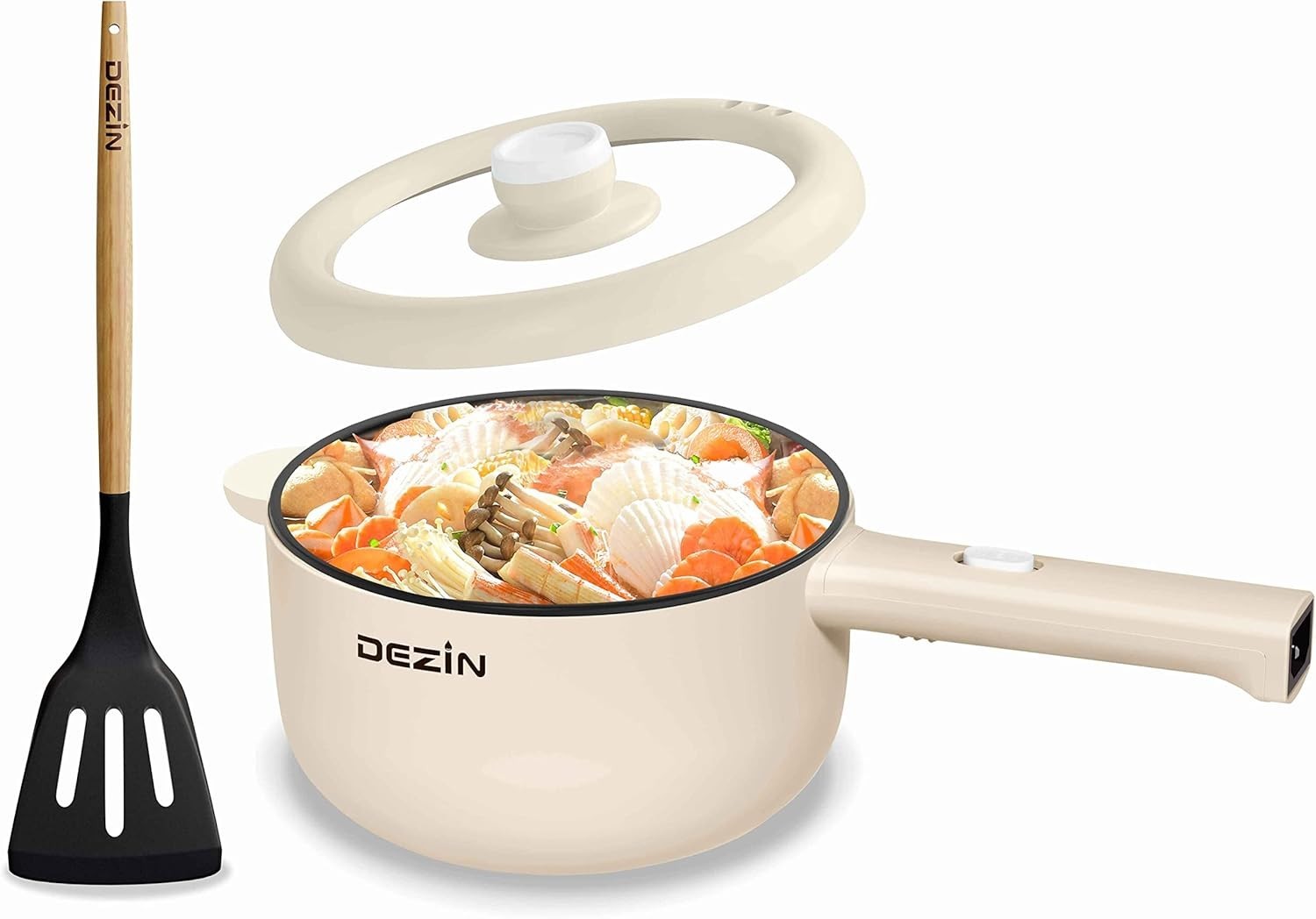 2L Electric Cooker Non-Stick Mini Pot for Dorm Travel Ramen Eggs Pasta